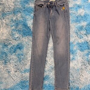 Levi's women Light Blue Skinny Jeans with Emoji Patch size 28 skinny